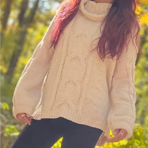 Seven 7 Chenille Sweater, Oversized Chunky Sweater in sand color, szS, NWT - Picture 1 of 8